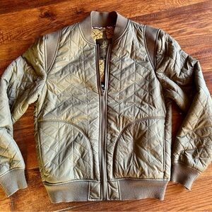 Prana Khaki Quilted Women’s Bomber Jacket